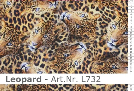 Leopardenmotiv auf hochwertigem Lycra gedruckt