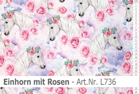 Lycra Design Einhorn mit Rosen