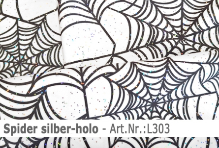 Lycra - Design Spider mit silber-holo Foil