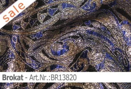 Brokat - blau gold