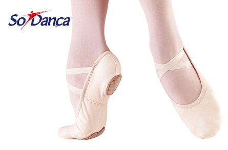 Ballettschuhe aus Leinen mit ganzer Ledersohle rosa apricot Ballettschläppchen Ballettschuhe aus Leinen mit ganzer Ledersohle rosa apricot Ballettschläppchen