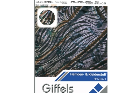 Preview: Hemdenstoff mit Silberdruck - HH70421