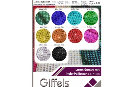 Lurex Jersey mit runden Pailletten - Reste