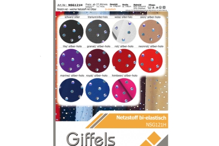 Preview: Stretch net - weicher Netzstoff mit Holo-Pailletten