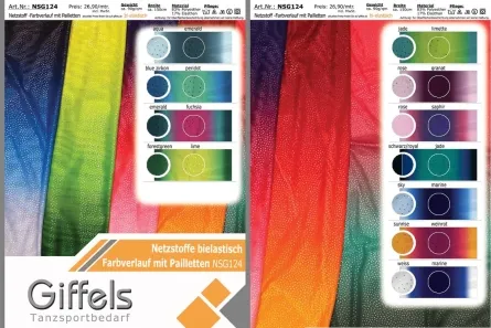 Netzstoff mit Farbverlauf & Pailletten