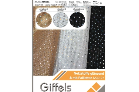 Stretch net - weicher Netzstoff mit Pailletten - Reste