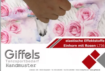 Handmuster - Einhorn mit Rosen L736