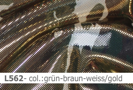 Preview: Lycra - Design Camouflage mit Lurex - Reste