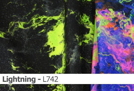 Preview: Lycra mit Glitzer - Design Lightning