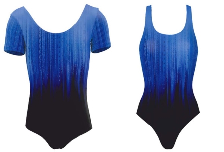 Preview: Lycra stripe shading - col. blau-schwarz