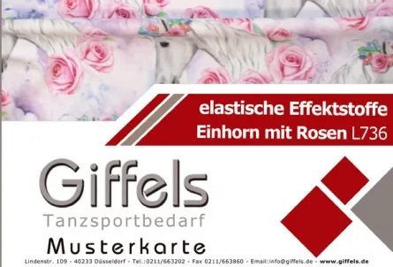 Musterkarte - Einhorn mit Rosen