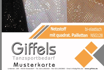 Musterkarte - Netzstoff mit quadrat. Pailletten