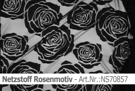 Preview: Netzstoff mit Rosenmotiv