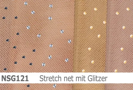 Stretch net mit Glitzer - weicher Netzstoff