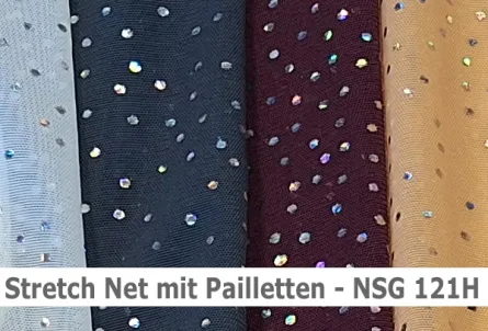 Stretch net - weicher Netzstoff mit Holo-Pailletten