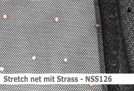 Netzstoff - Strecht net mit Strass