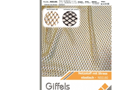 Preview: Netzstoff - Fishnet mit Strass - Reste