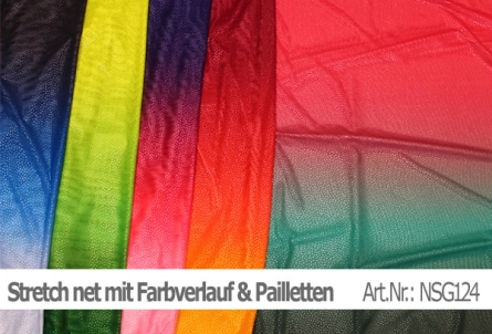 Preview: Netzstoff mit Farbverlauf & Pailletten