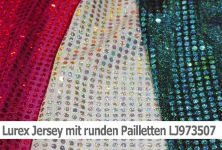 Paillettenstoff mit runden Pailletten in vielen Farben