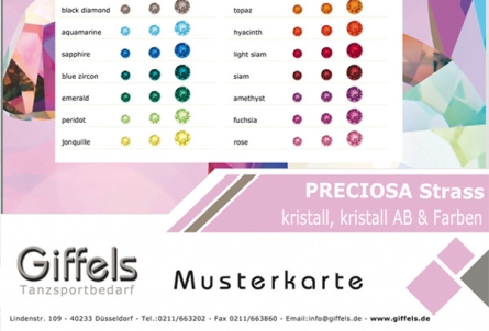 Musterkarte - Preciosa Strass