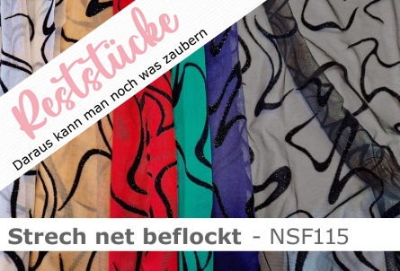 Stretch net - weicher Netzstoff beflockt - Reste