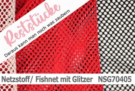 Fishnet mit Glitzer - bielastischer Netzstoff