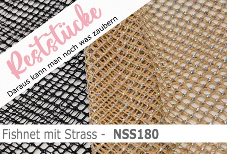 Preview: Netzstoff - Fishnet mit Strass - Reste