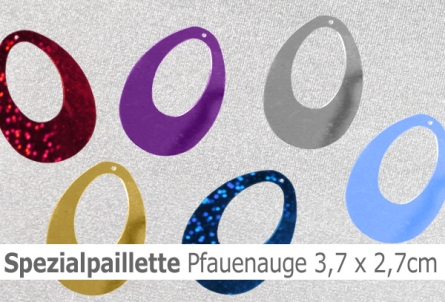 Preview: Spezialpailletten - Pfauenaugen groß