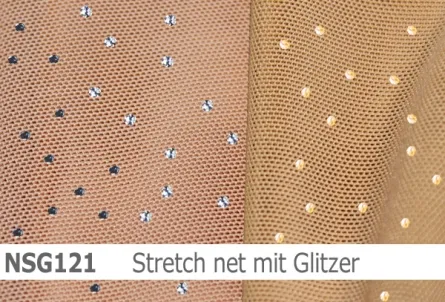 Stretch net mit Glitzer - weicher Netzstoff