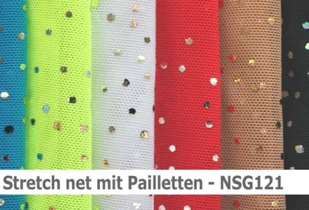 Stretch net - weicher Netzstoff mit Pailletten