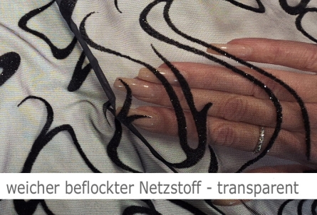 Stretch net - weicher Netzstoff beflockt - Reste