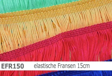elastische Tactel-Franse 15cm - reduzierte Farben