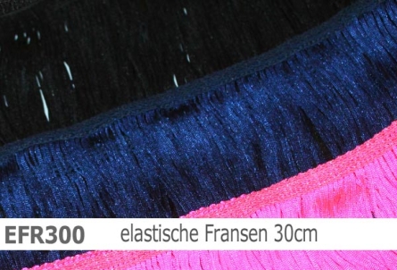 Preview: elastische Tactel-Franse 30cm - reduzierte Farben