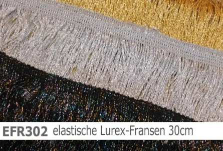 elastische Lurex-Fransen - 30cm - reduzierte Farben