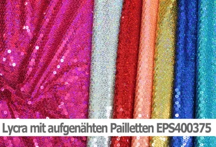 Lycra mit aufgenähten Holo-Pailletten
