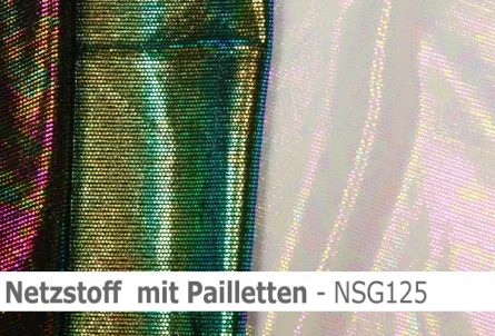 Netzstoff mit irisierenden Pailletten