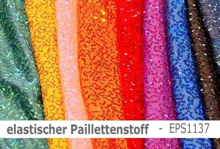 elastischer Paillettenstoff - 3mm Holo-Pailletten