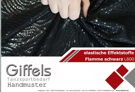 Handmuster - Flamme schwarz L600