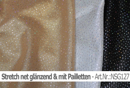 Preview: Stretch net - weicher Netzstoff mit Pailletten