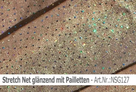 Stretch net mit Glitzer - weicher Netzstoff