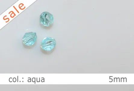 Perlen - 5mm - col.aqua