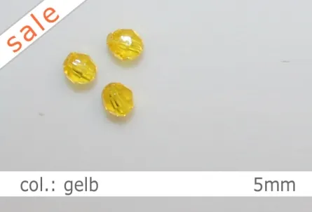 Perlen - 5mm - col.gelb