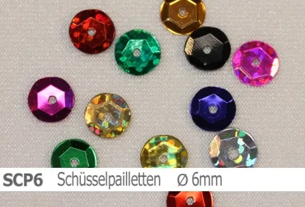 Schüsselpailletten - 6mm