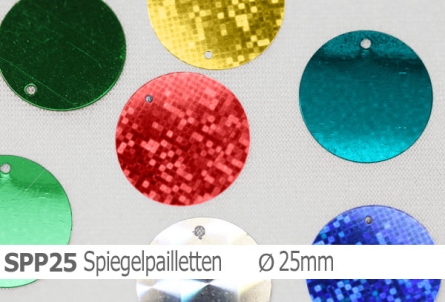 Preview: Spiegelpailletten - 25m - Loch am Rand
