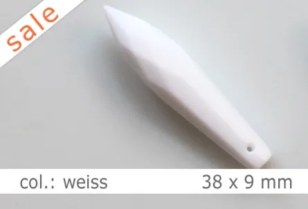 Tropfen - 38x9mm - col.weiss