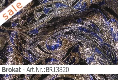 Brokat - blau gold