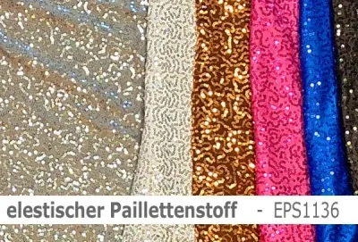 elastischer Paillettenstoff - 3mm Pailletten