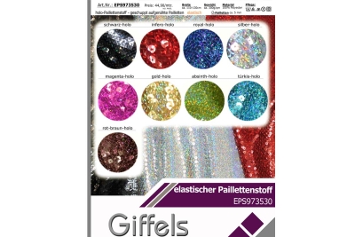 elastischer Holo-Paillettenstoff - Reste