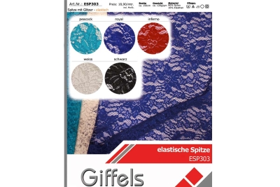 elastische Spitze mit Glitzer - ESP303 - Reste