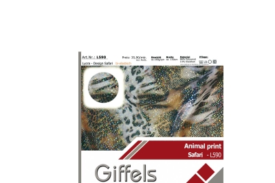 Lycra - Design Safari mit Foil gold-holo - Reste